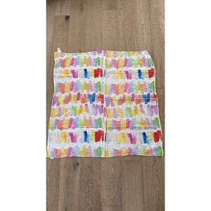 Lovevery Swaddle Blanket Rainbow Watercolor Organic Cotton Rare HTF